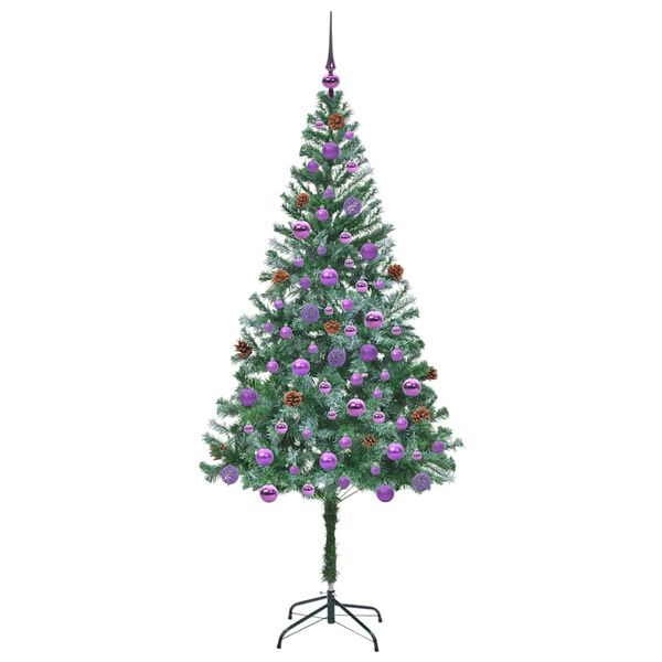 vidaXL Kunstig juletre med 300 LED med stativ gr&oslash;nn 180 cm PVC og st&aring;l