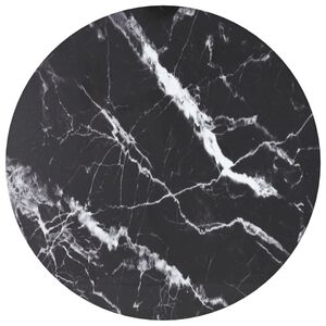 vidaXL Bordplate svart &Oslash;30x0,8 cm herdet glass med marmor design