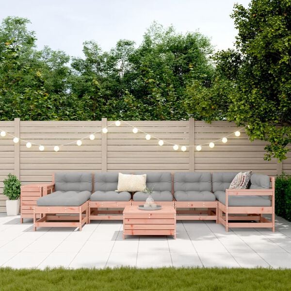 vidaXL Hagesofasett 9 deler heltre douglasgran