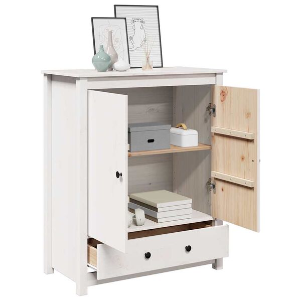 vidaXL Highboard hvit 83x41,5x100 cm heltre furu