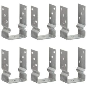 vidaXL Gjerdespyd 6 stk s&oslash;lv 9x6x15 cm galvanisert st&aring;l