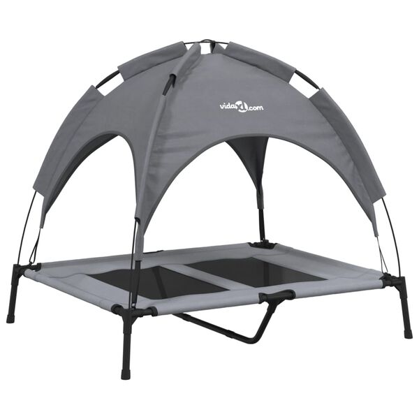 vidaXL Hundeseng med kalesje antrasitt oxfordstoff og stål