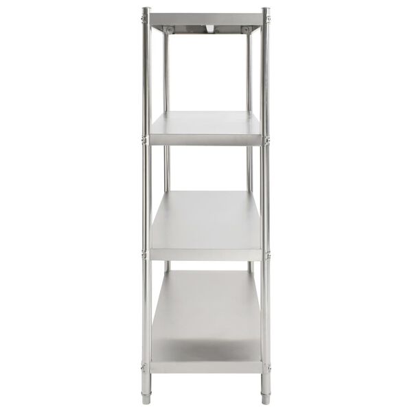 vidaXL Kj&oslash;kkenhylle 4 etasjer 100x50x155 cm rustfritt st&aring;l