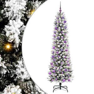 vidaXL Kunstig juletre med 300 LED Hvit 240 cm PVC og Metall og Plast
