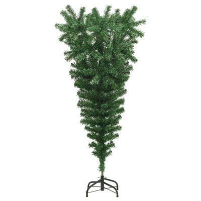 vidaXL Opp-ned kunstig juletre med stativ grønt 150 cm