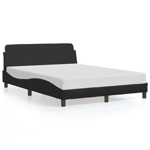 vidaXL Sengeramme Dover svart 135x190 cm kunstl&aelig;r