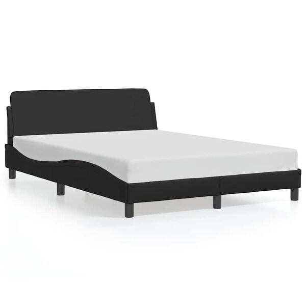 vidaXL Sengeramme Dover svart 135x190 cm kunstl&aelig;r