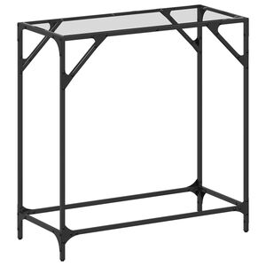 vidaXL Konsollbord med gjennomsiktig glassplate 80x35x81 cm st&aring;l