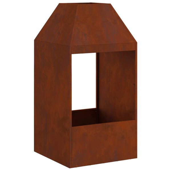 vidaXL B&aring;lplass Brun 50 x 50 x 100 cm Cortenst&aring;l