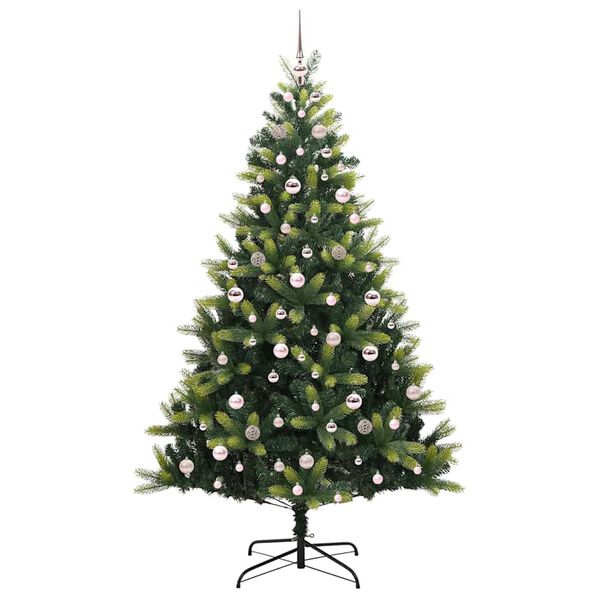 vidaXL Kunstig leddet juletre med 300 LED-lamper gr&oslash;nn 210 cm