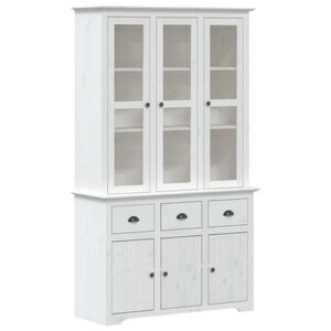 vidaXL Highboard BODO hvit 115,5x43x200,5 cm heltre furu