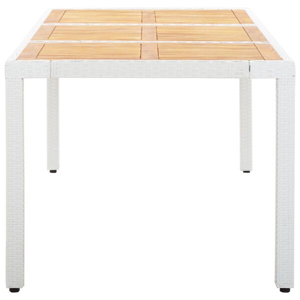 vidaXL Hagebord hvit 190x90x75 cm polyrotting og heltre akasie