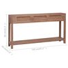 vidaXL Konsollbord 145x30x80 cm heltre teak