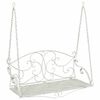 vidaXL Svingbenk St&aring;l 110 x 52,5 x 47 cm Antikk hvit
