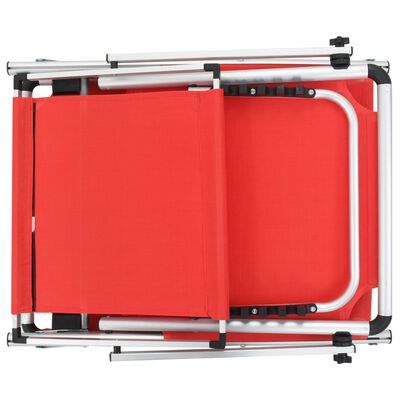 VidaXL Sammenleggbar solseng med solskjerm aluminium og textilene rød