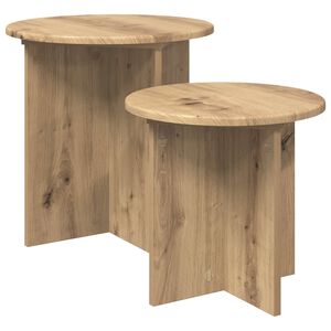 vidaXL Sidebordssett 2 stk. Artisan eik &Oslash; 45 x 45 cm Konstruert tre