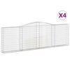 vidaXL Gabionkurver buede 4 stk 400x30x120/140 cm galvanisert jern