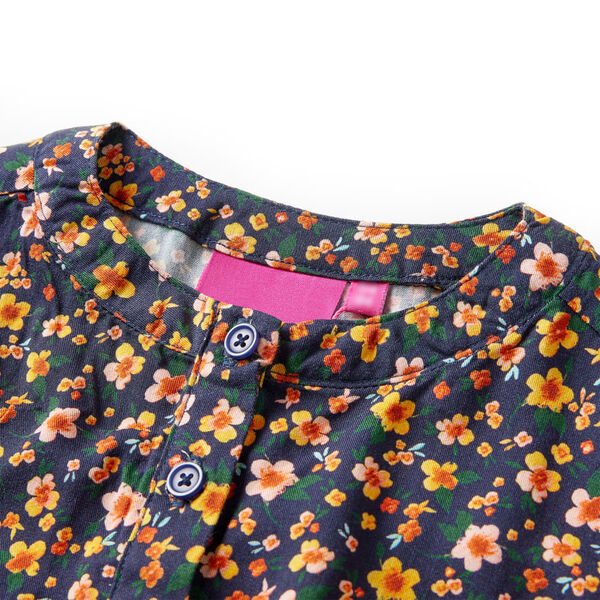 Barnekjole med lange ermer marineblå 128