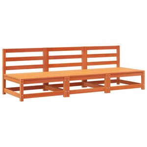 vidaXL Hagesofaer uten armlener 3 stk voksbrun 70x70x67 cm heltre furu