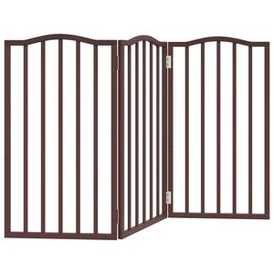 vidaXL Hundeport sammenleggbar 3 paneler brun eik 150 cm poppeltre