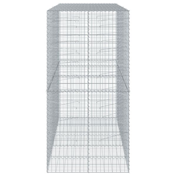 vidaXL Gabionkurv med deksel 250x100x200 cm galvanisert jern