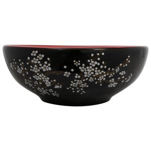 vidaXL Benkeservant svart og r&oslash;d rund &Phi;41x14 cm keramikk