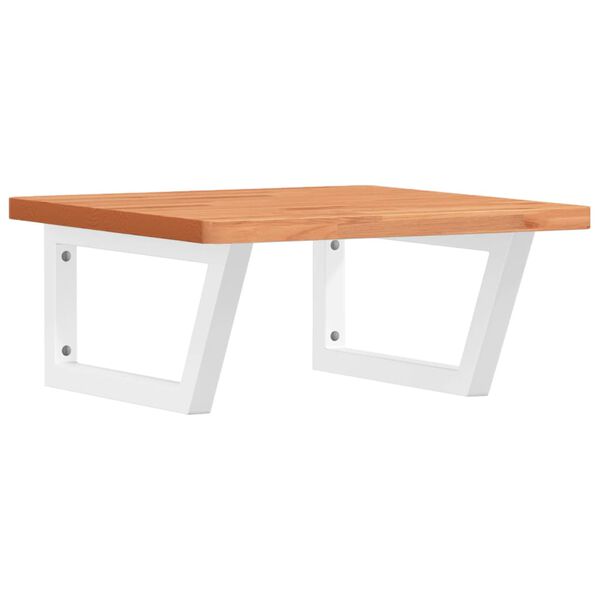 vidaXL Servanthylle veggmontert stål og heltre bøketre