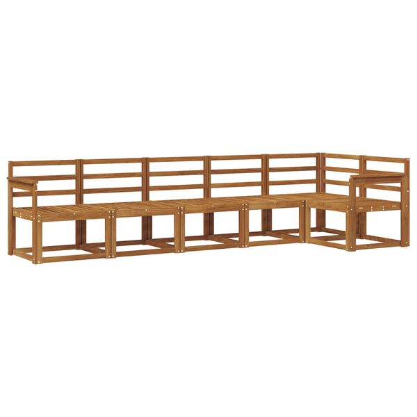vidaXL Utend&oslash;rs sofa-sett 6 pcs Naturlig Solid akasietre