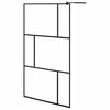 vidaXL Dusjvegg med herdet glass svart 115x195 cm