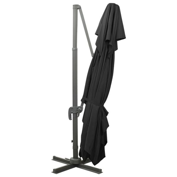 vidaXL Fritst&aring;ende hageparasoll med dobbel topp svart 400x300 cm