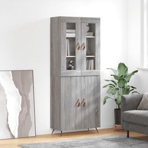 vidaXL Highboard gr&aring; sonoma 69,5x34x180 cm konstruert tre