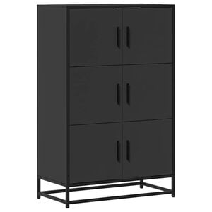 vidaXL Highboard svart 68x35x106,5 cm konstruert tre og metall