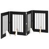 vidaXL Foldbar hundegitter med stativer 4 stk. Svart eik 241 cm