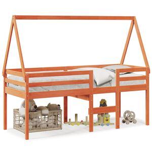 vidaXL H&oslash;yseng med tak voksbrun 90x190 cm heltre furu