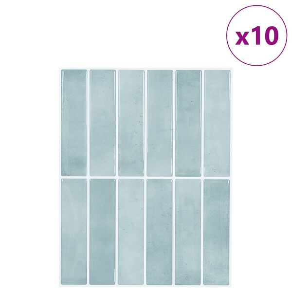 vidaXL Rektangul&aelig;r flis 10 pcs Gr&aring;gr&oslash;nn 29 x 23 x 0,08 cm