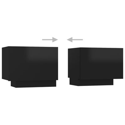 vidaXL Nattbord høyglans svart 100x35x40 cm sponplate