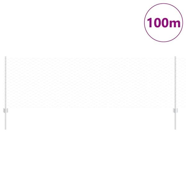 vidaXL Gjerde med stolpe sølv 0,8 x 100 m Stål