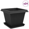 vidaXL Plantepotter 24 pcs Svart 43 x 43 x 33,5 cm Plast