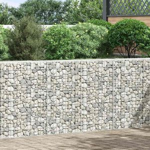 vidaXL Gabion h&oslash;ybed trapesform galvanisert st&aring;l 150x20x100 cm