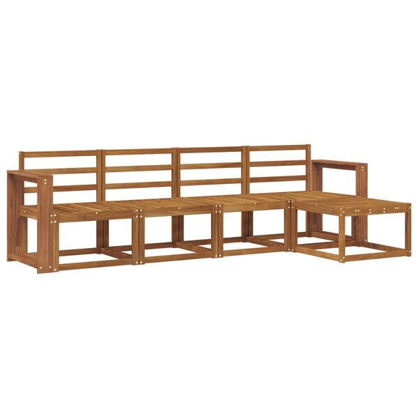 vidaXL Utend&oslash;rs sofa-sett 5 pcs Naturlig Solid akasietre