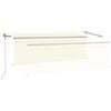 vidaXL Automatisk markise rullegardin vindsensor LED 4x3 m kremhvit