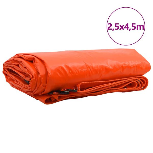 vidaXL Presenning 650g / m&sup2; Oransje 2,5 x 4,5 m Lerret med PVC-belegg
