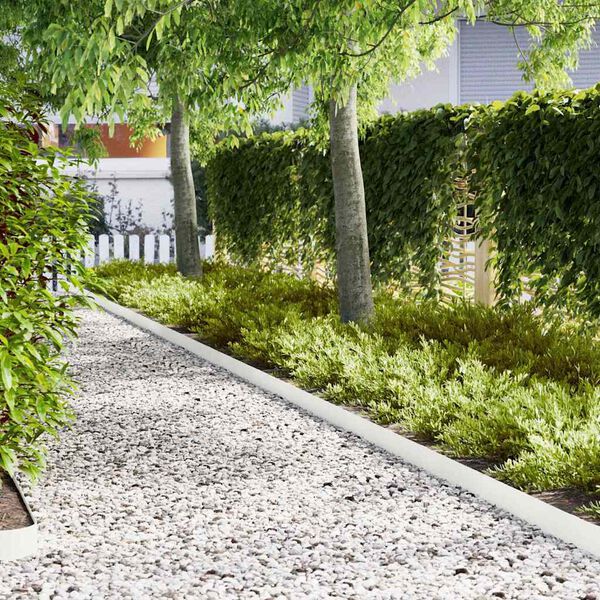 vidaXL Gjerdekant 50 pcs Hvit 100 x 0.05 x 20 cm Kaldvalset st&aring;l