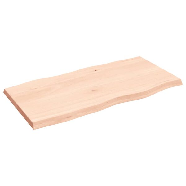 vidaXL Bordplate 100x50x(2-4) cm ubehandlet heltre eik naturlig kant
