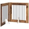 vidaXL Foldbar hundegitter med stativer 2 pcs Gammelt tre 160,5 cm