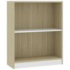 vidaXL Bokhylle hvit og sonoma eik 60x24x76 cm konstruert tre