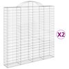 vidaXL Gabionkurver buede 2 stk 200x30x200/220 cm galvanisert jern