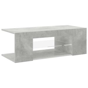 vidaXL TV-benk med LED-lys betonggr&aring; 90x39x30 cm