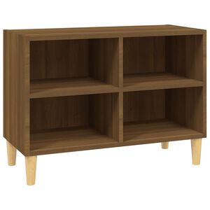 vidaXL TV-benk med ben i heltre brun eik 69,5x30x50 cm