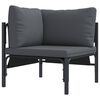 vidaXL Hagesofa Set med pute 10 pcs Svart St&aring;l